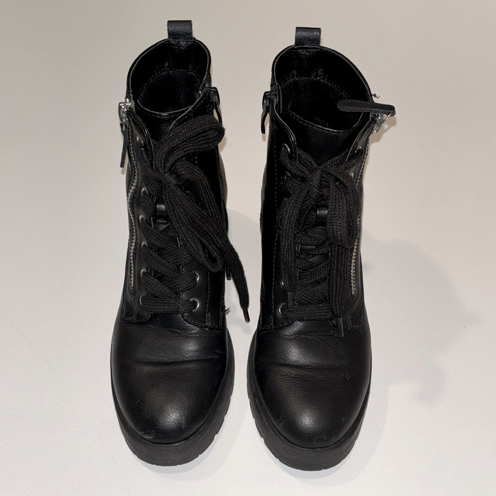Black combat boots
